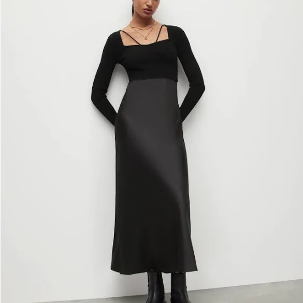 All Saints Black Sassi Dress (sweater NWT)